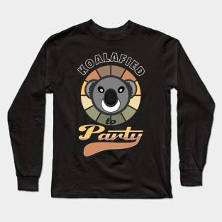 Koalafied To Party Koala Bear Retro Sunset Long Sleeve T-Shirt